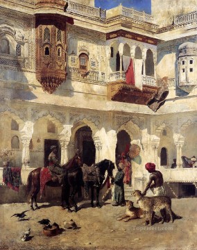 帽子をかぶり始めるラジャ ペルシャ人 エジプト人 インド人 エドウィン・ロード・ウィークス Oil Paintings